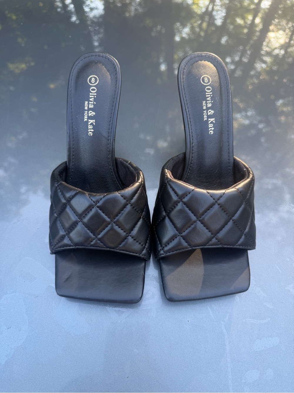 & Other Stories Black Quilted Slide Mules